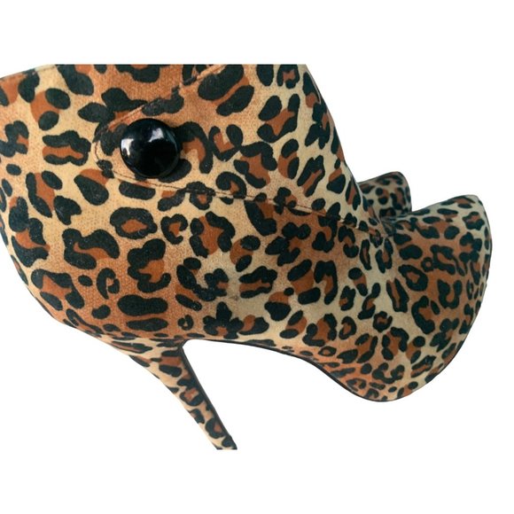 Charlotte Russe Womens Ladies Leopard Print Ankle Boots Stiletto High Heels 8 - Picture 9 of 11